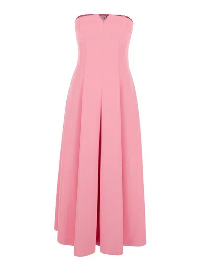 ALBERTA FERRETTI PINK BUSTIER DRESS WITH SEQUIN EMBELLISHMENTS IN VISCOSE BLEND STRETCH WOMAN