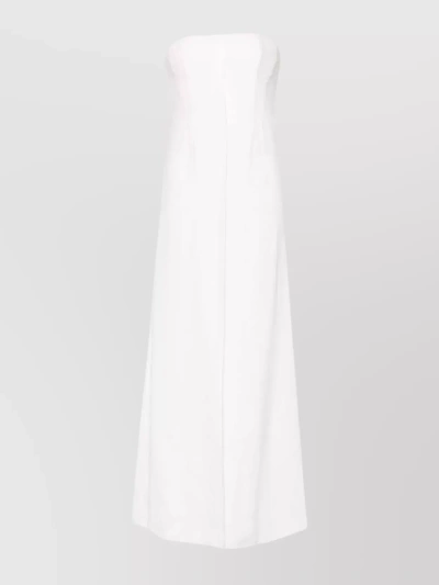 Alberta Ferretti Bustier Neckline Long Length Dress In White