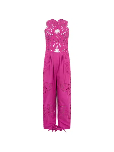Alberta Ferretti Butterfly-motif Cut-out Jumpsuit In Pink