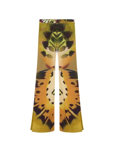 Alberta Ferretti Butterfly-print Straight-leg Trousers In Multi