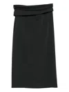 Alberta Ferretti Button-detail Midi Skirt In Black