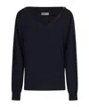 Alberta Ferretti Button Detailed Dropped Shoulder Jumper In Blue