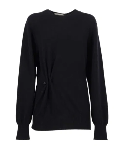 Alberta Ferretti Button-embellished Sweater In Black