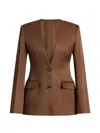 Alberta Ferretti Button Jacket In Brown