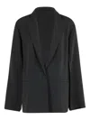 Alberta Ferretti Black Solid Notched Lapel Blazer In Multi