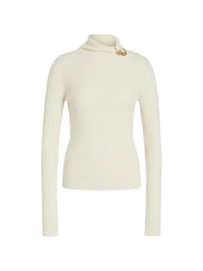 Alberta Ferretti Button-detail High-neck Sweater In Red