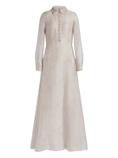 Alberta Ferretti Buttoned Floral Maxi Dress In Multi