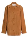 Alberta Ferretti Buttoned Goat Skin Jacket In Brown