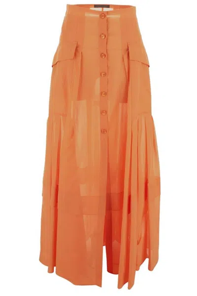Alberta Ferretti Trousers Woman In Orange