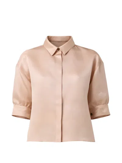 Alberta Ferretti Buttoned Puff-sleeve Shirt In Pink