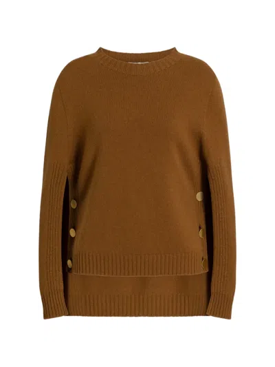 Alberta Ferretti Buttoned Sweater In Brown