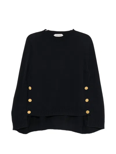 Alberta Ferretti Button-embellished Sweater In Black