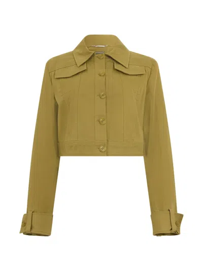 Alberta Ferretti Button-fastening Jacket In Green