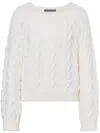 Alberta Ferretti Cable-knit Virgin Wool Jumper In White