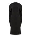 Alberta Ferretti Stretch Cady Cape Dress In Black