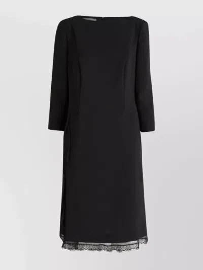 ALBERTA FERRETTI CADY MIDI DRESS WITH LACE TRIM