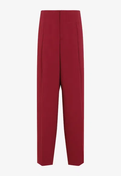 Alberta Ferretti Cady Straight Pants In Brown