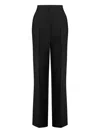 Alberta Ferretti High Waist Straight Leg Trousers With Side Pockets In Black