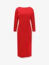 Alberta Ferretti Cady Stretch Enver Satin Dress In Red