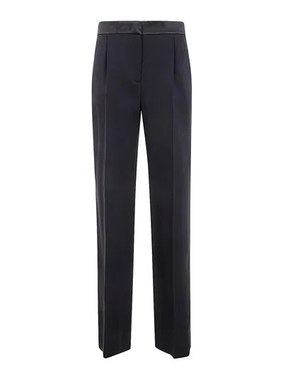 Alberta Ferretti Cady Viscose Stretch Trousers In Negro