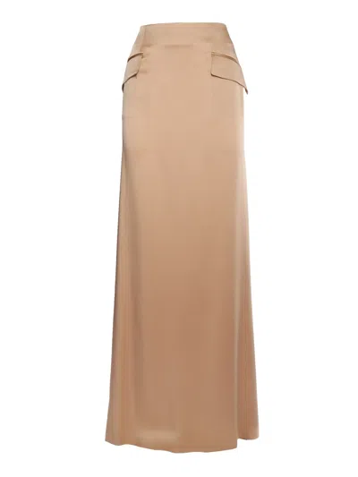 ALBERTA FERRETTI CAMEL COLORED LONG SKIRT