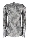 Alberta Ferretti Alberta Ferreti Lace Ls T-shirt In Black