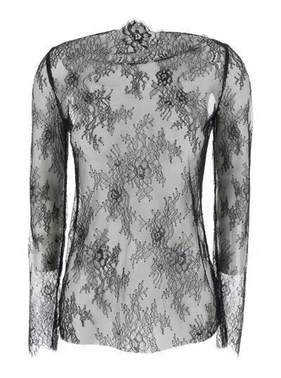 Alberta Ferretti Camicia Pizzo In Black