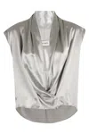 Alberta Ferretti Camicia Raso Lucido In Gray