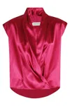 Alberta Ferretti Camicia Raso Lucido In Red