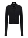 Alberta Ferretti Embellished Collar Fitted Silhouette Long Sleeves In Black