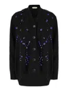Alberta Ferretti Crystal-embellished Cardigan In Black