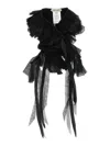 Alberta Ferretti Georgette Collar With Flounces And Lace Fringes In Black