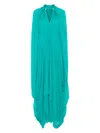 Alberta Ferretti Cape-detail Maxi Dress In Green