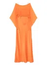 Alberta Ferretti Cape-detail Maxi Dress In Orange