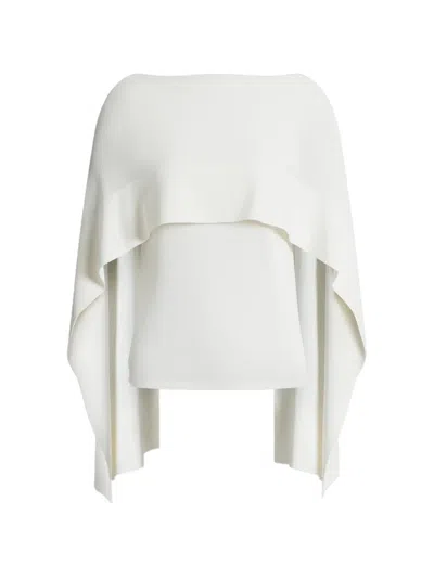 Alberta Ferretti Cape-detail Top In White