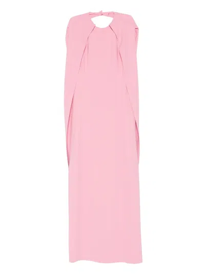 Alberta Ferretti Cape Dress In Pink