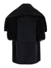 ALBERTA FERRETTI BLACK CAPE WITH WIDE REVERS IN WOOL BLEND WOMAN