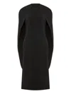 Alberta Ferretti Cape-sleeve Dress In Black