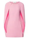 Alberta Ferretti Cape-sleeve Mini Dress In Pink