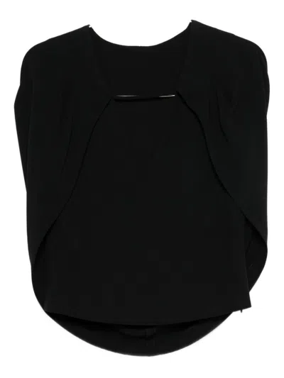 Alberta Ferretti Cape Top In Black