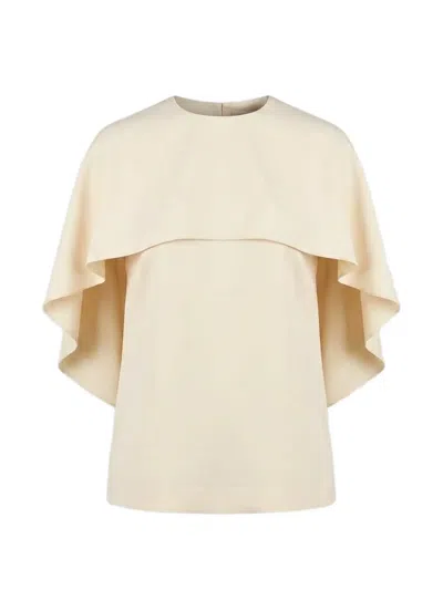 Alberta Ferretti Cape-panel Blouse In Neutral