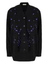 Alberta Ferretti Crystal-embellished Cardigan In Black