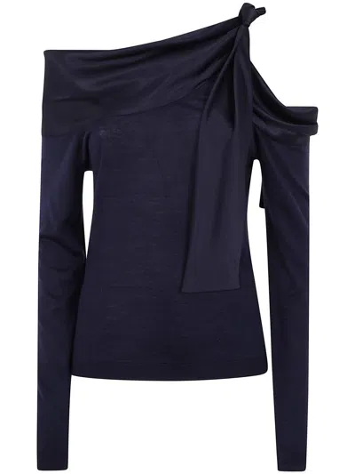 Alberta Ferretti Cashmere Silk Blouse In Blue