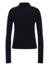Alberta Ferretti Mock Neck Long Sleeve Knitwear With Buttons In Black