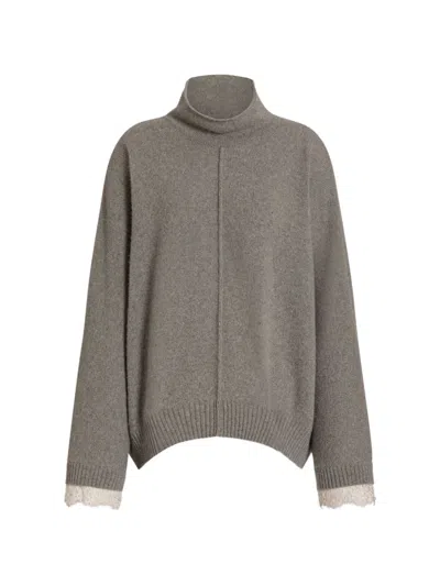 Alberta Ferretti Cashmere Turtle-neck Sweater In Grey