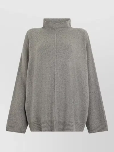 Alberta Ferretti Cashmere Wool Oversized Turtleneck Sweater In Gray
