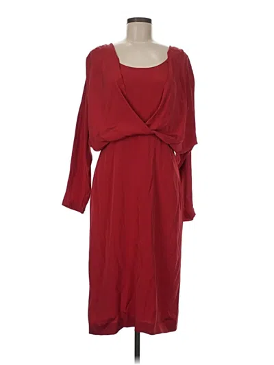 Pre-owned Alberta Ferretti Casual Dress In Burgundy