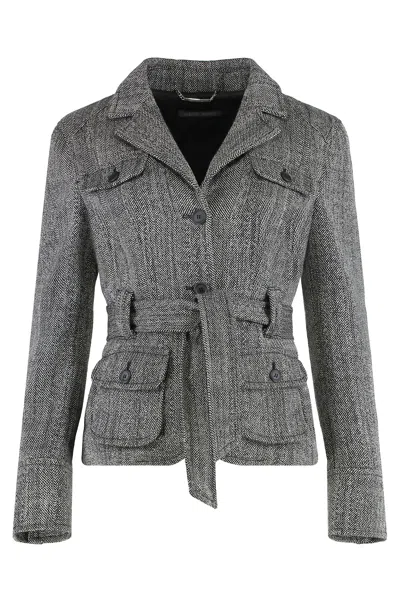 Alberta Ferretti Casual Multi-pocket Jacket In Gold