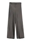 Alberta Ferretti Wide-leg Satin Trousers In Gris