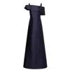 Alberta Ferretti Floor-length Silk Mikado Maxi Dress With Ruffle Hem